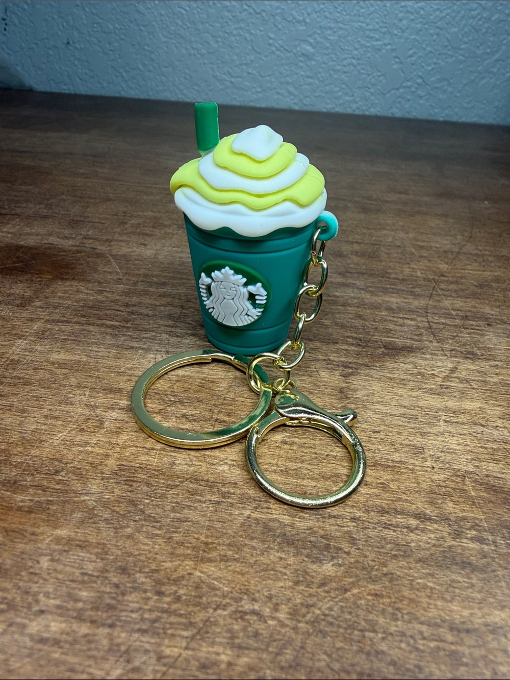 Starbucks Style Green Cup Keychain Bag Charm